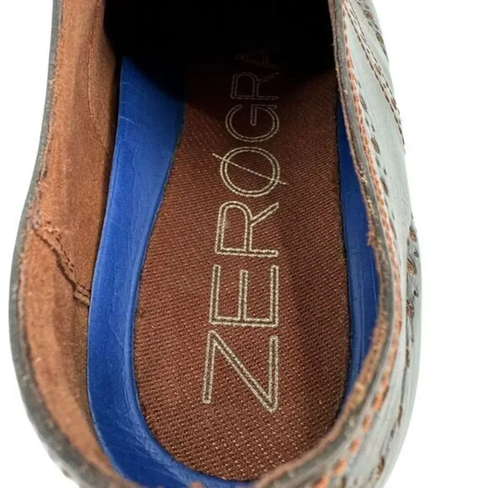 Cole Haan Zerogrand‎ Wingtip Oxford Shoes C26207 Blue Brown Leather Men's 8 M